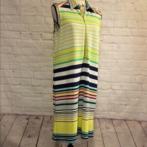 Striped Sleeveless Dress - Multicolor